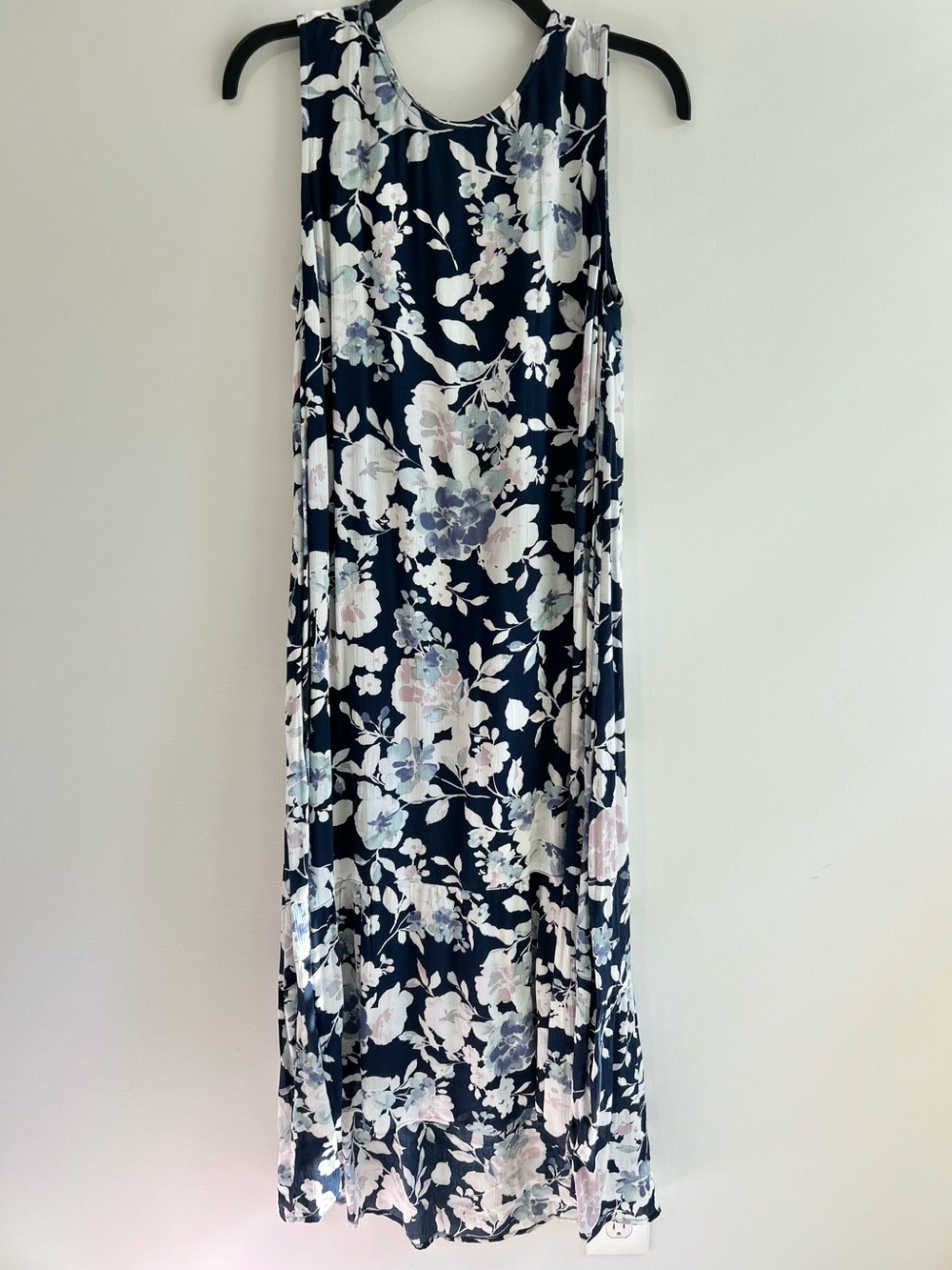 J. Jill Navy Floral Maxi Dress Sleeveless Summer Church Office Outfit